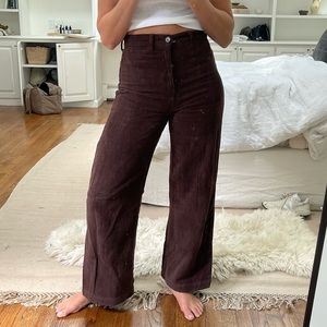 Reformation Alyssa High Rise Wide Leg Corduroy Pants